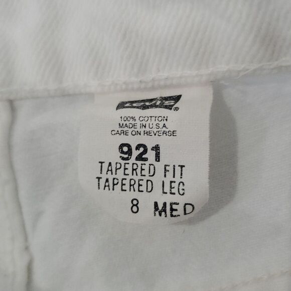 Levis Vintage 921, High Waist, Tapered Leg 100%Cotton White Jeans, Size 8M - Picture 4 of 9